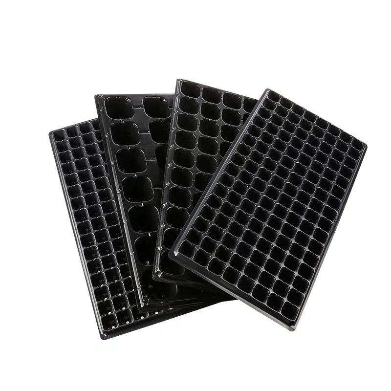 Seed Starter Tray Plastic Plant Black Rectangular Growing Trays 72 Cells Nursery Seedling Cuttings Seeding Tra