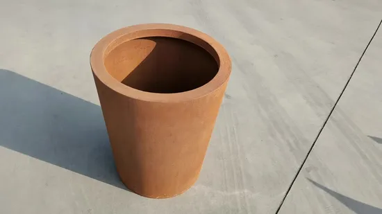 スチール錆びた処理金属コーン植物保育園テーパードフラワープランター