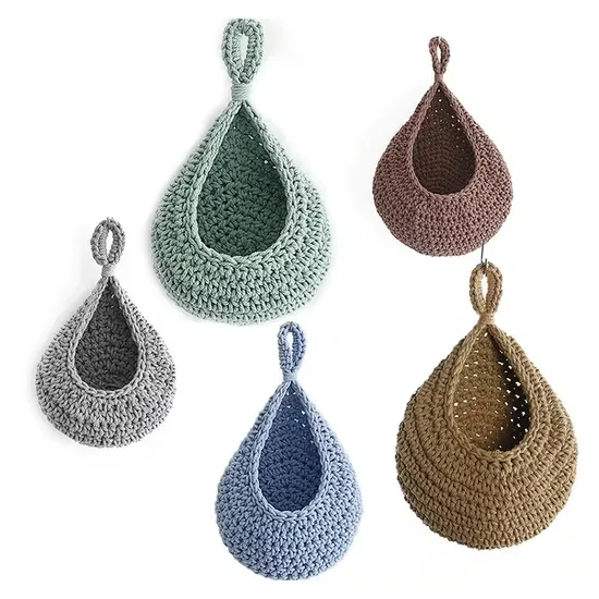 ハンギングバスケット織綿収納バスケット壁