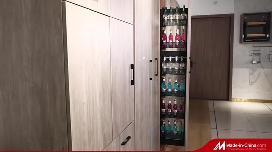 Wellmax キッチン引き出しサイドマウント吊り下げアルミニウムグレーブラウン粉体塗装多機能引き出しサイドバスケット